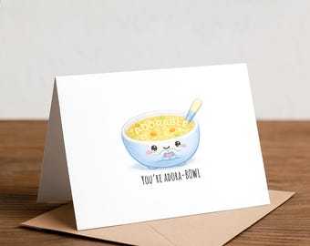 Alphabet Soup Pun Greeting Card: Adora-Bowl Note Card