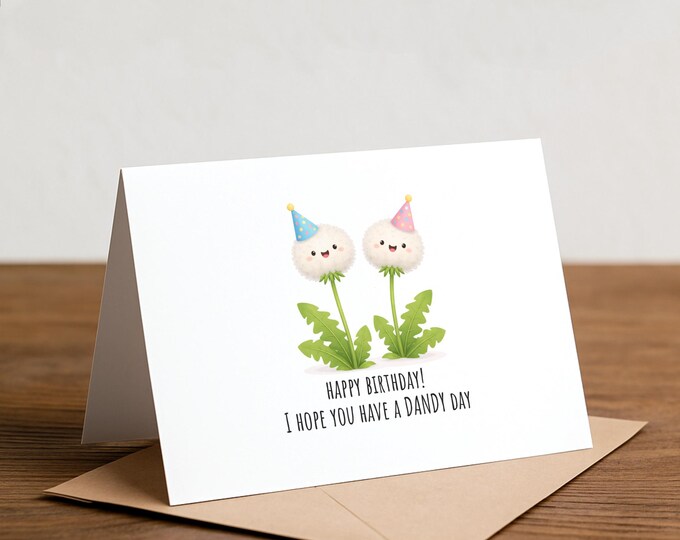 Dandelion Birthday Card: Funny Pun Greeting Card