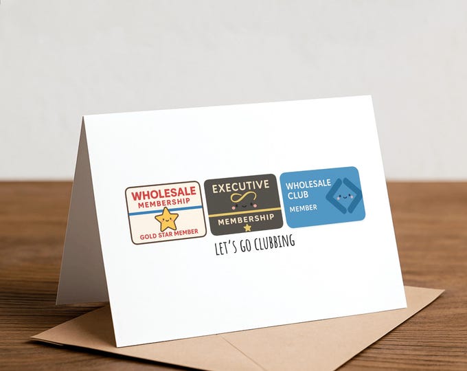Let's Go Clubbing Card - Costco Pun Handmade Card