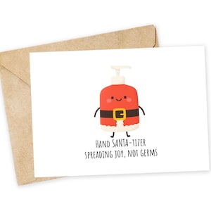 Hand SANTA-tizer Christmas Card: Funny Holiday Card