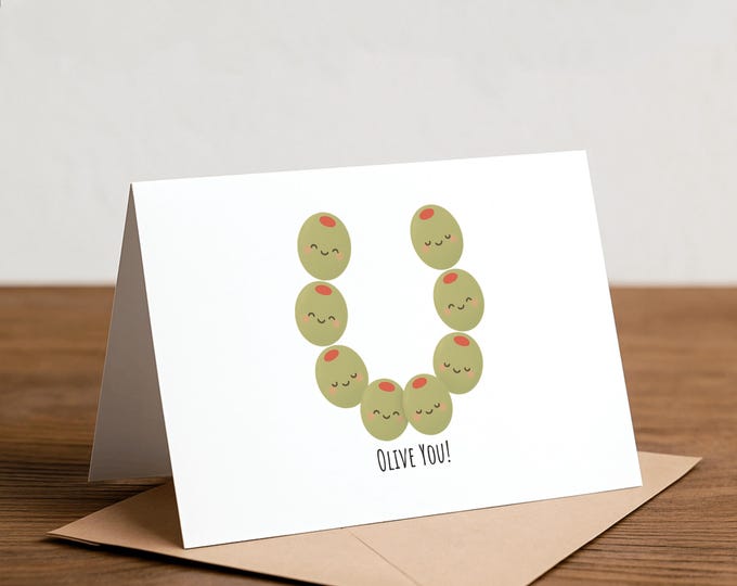 Olive U Card: Handmade Pun Card for Any Occasion