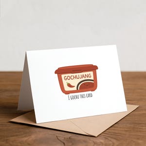 Gochujang-verjaardagskaart: handgemaakte kaart met grappige Koreaanse voedselwoordspeling