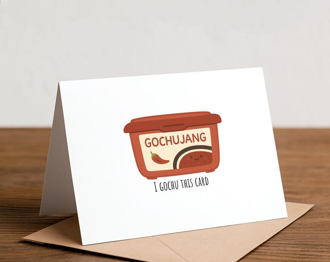 Gochujang Birthday Card: Funny Korean Food Pun Handmade Card