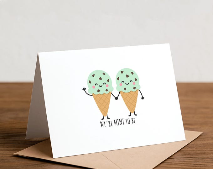 Mint to Be Greeting Card: Punny Foodie Card