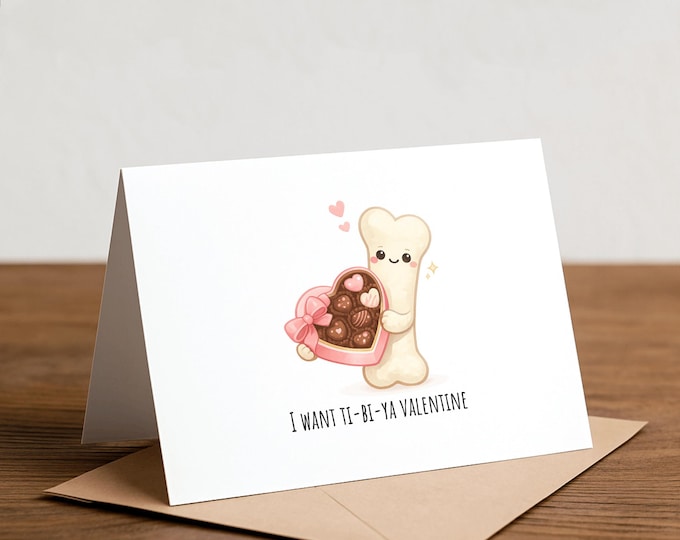 Tibia Valentine's Day Card: Funny Anatomy Pun, Med Student Gift