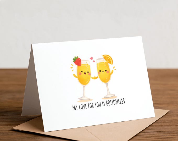 My love for you is bottomless - MIMOSA card