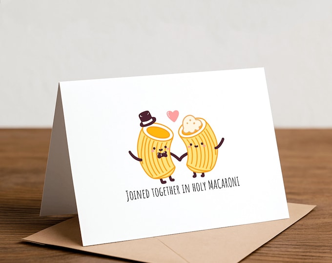 Holy Macaroni Wedding Card: Punny Bridal Shower Greeting