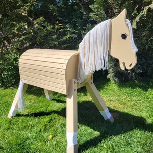 Wooden pony 80 cm seat height as Palomino, New