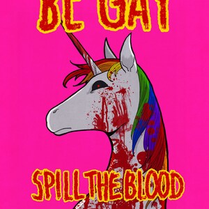 Be Gay, Spill the Blood of Your Enemies LGBTQ Pride Sticker Be Gay, Do Crime image 3