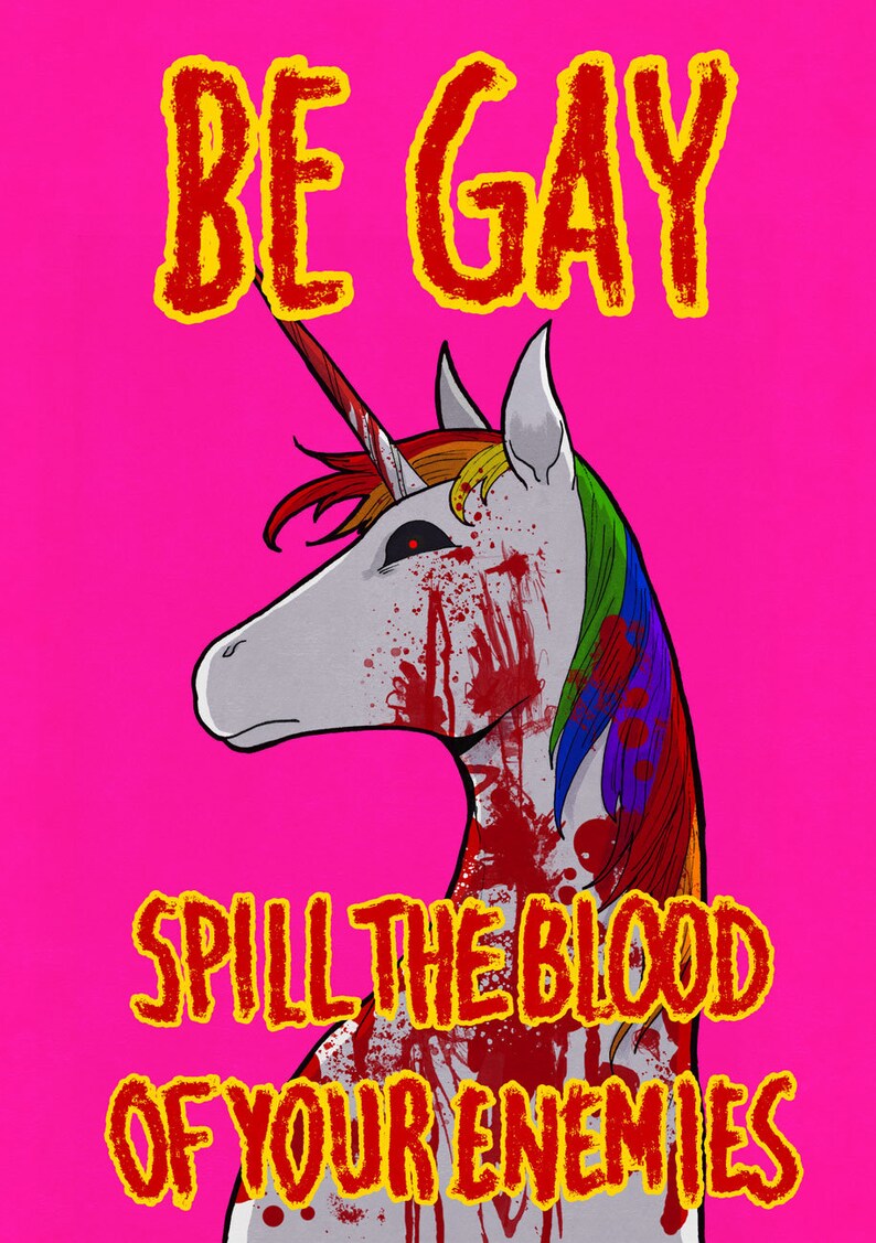 Be Gay, Spill the Blood of Your Enemies LGBTQ Pride Sticker Be Gay, Do Crime image 3