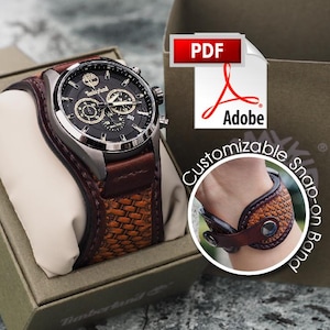 Artisan Leather Snap-On Watch Band & Snap-On Concho Bracelet Printable PDF Pattern