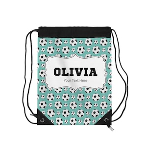 Personalized Soccer Drawstring Bag for Kids, Youth, Teens, Adults, Gym, Sports, Back to School, Soccer Team, Custom Name Bag