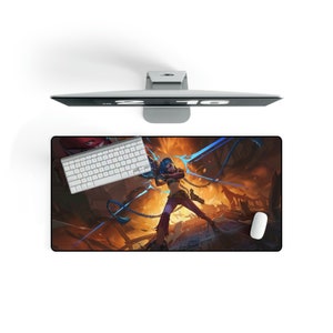 Arcane Jinx Gaming Desk Pad, Gift, Anime, LOL, TFT, League of Legends, Team Fighting Tactics, Gamer, Streamer