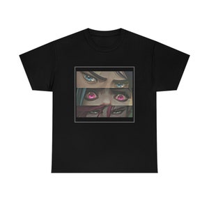 Jinx Vi Caitlyn Arcane Unisex Cotton Tee, Arcane, LoL, TFT, Gaming, Gamer, League of Legends, Team Fighting Tactics, Anime