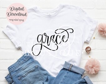 grace svg, cricut svg, design file, silhouette cut file, hand lettered file, bible verse svg, christian svg