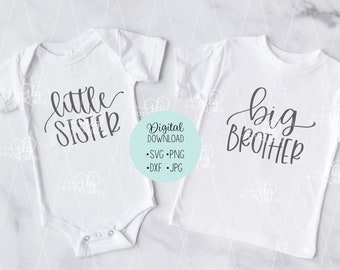 little sister svg, big brother svg, baby svg, brother svg, matching sibling shirts, cricut svg, silhouette cut file