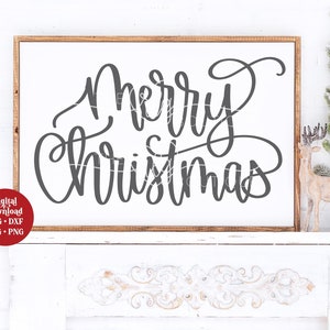 merry christmas svg, hand lettered svg - Christmas Cricut Design