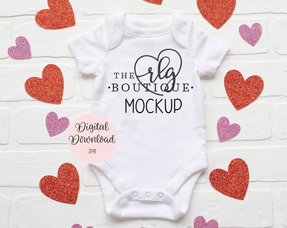 Download Free White Baby Onesie Mockup Bodysuit Mockup Valentines Mockup White (PSD) - Best free fashion ...