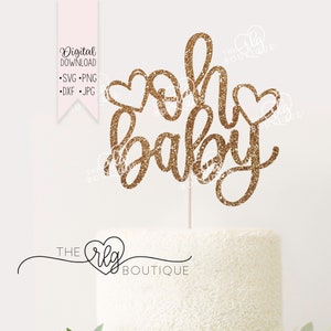 oh baby cake topper cut file, baby shower cake topper design