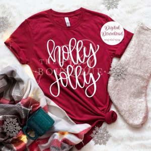 Holly Jolly Svg, Christmas Svg, Holiday Svg Christmas Cricut Design - Etsy