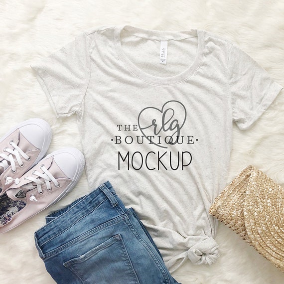Oatmeal Bella 8413 Bella  Canvas Mockup Shirt Mockup