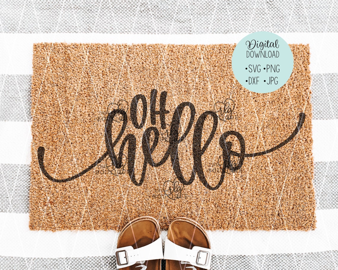 Oh Hello Svg Doormat Design Hello Svg Welcome Hand | Etsy