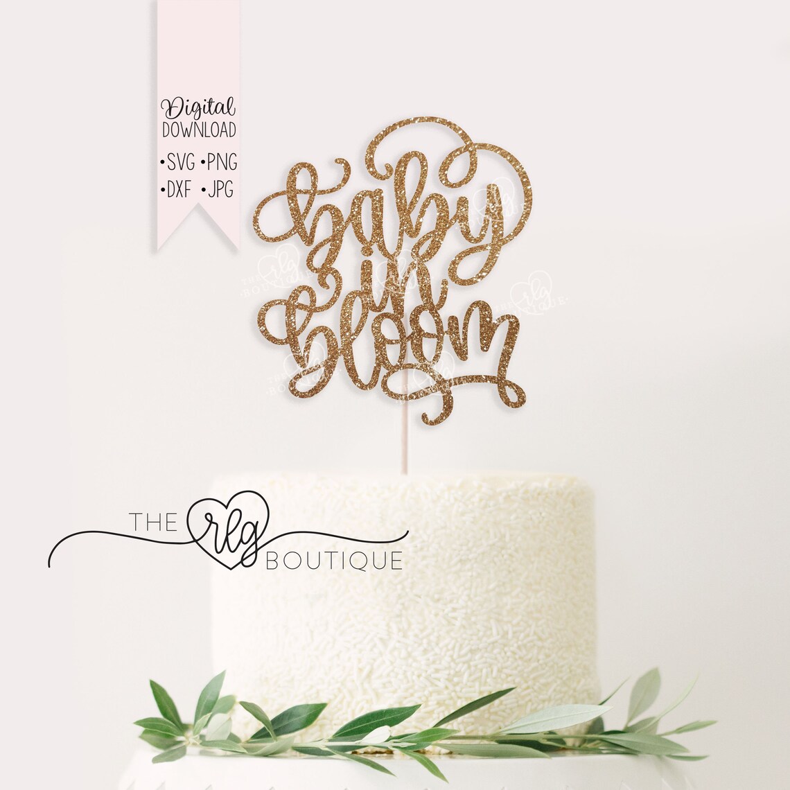 Baby in Bloom Cake Topper Cut File Baby Shower Cake Topper Etsy