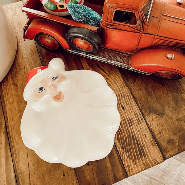 Vintage Santa Spoon Rest | Small Santa Plate