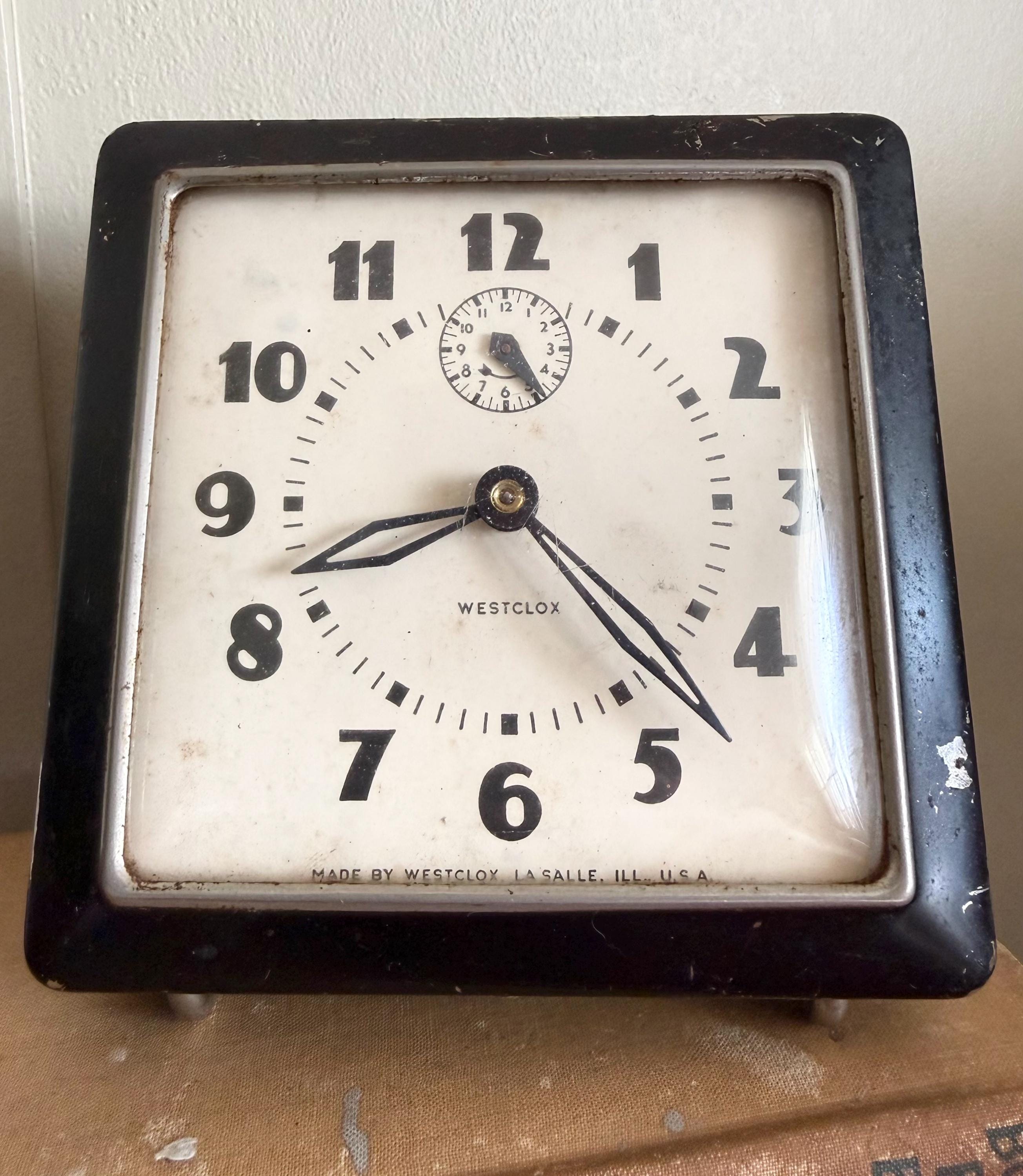 Vintage Square Westclox Alarm Clock | Bedside Decor, Collector