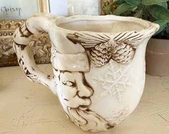 Vintage Handmade Santa Head Mug