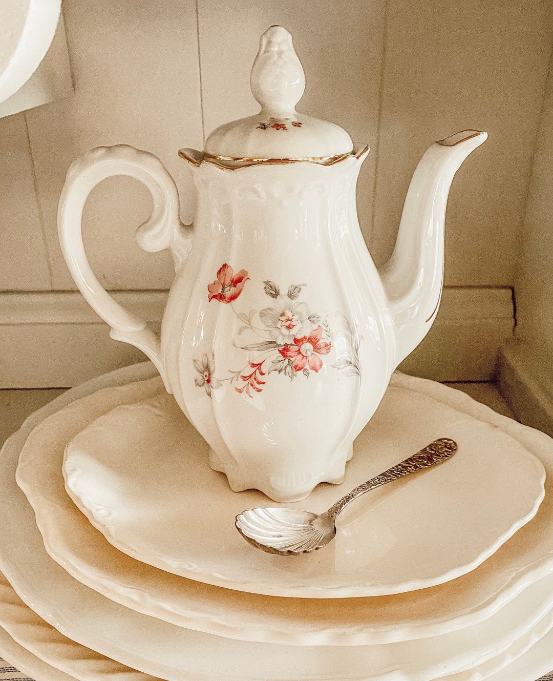 Vintage German Teapot Floral Teapot Vintage German China Gifts for Her