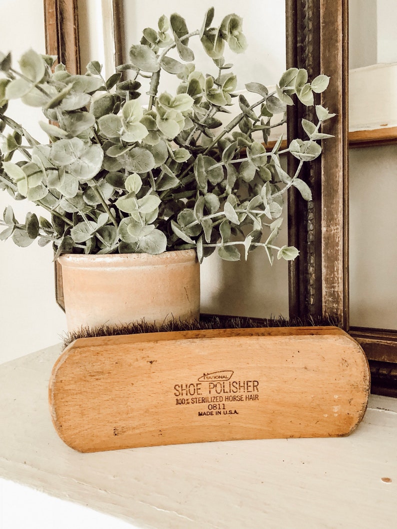 Vintage Wooden Shoe Brush Shoe Shine Brush