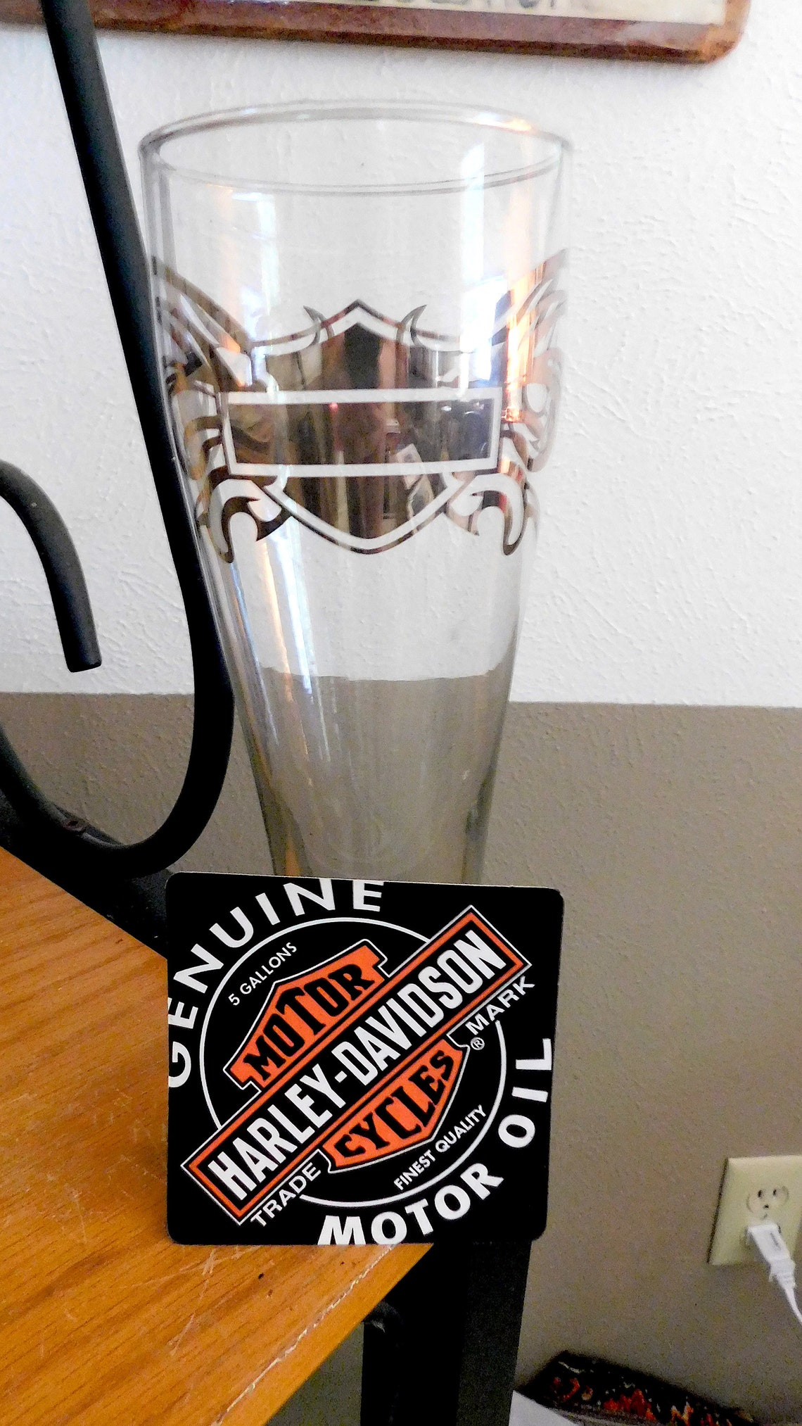 harley davidson drinking glass set
