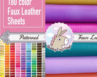 Faux Leather Sheets, Pebble Leather Earring Leather | Purse Leather | Hair Bow Leather | Leather Sheet 180 Colors