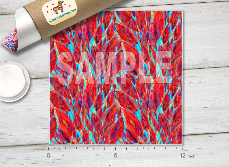 Siser Heat Transfer Vinyl Oracal Adhesive Craft Vinyl 251 Patterned HTV Pattern Vinyl Watercolor foliage leaves Printed HTV Glitter HTV