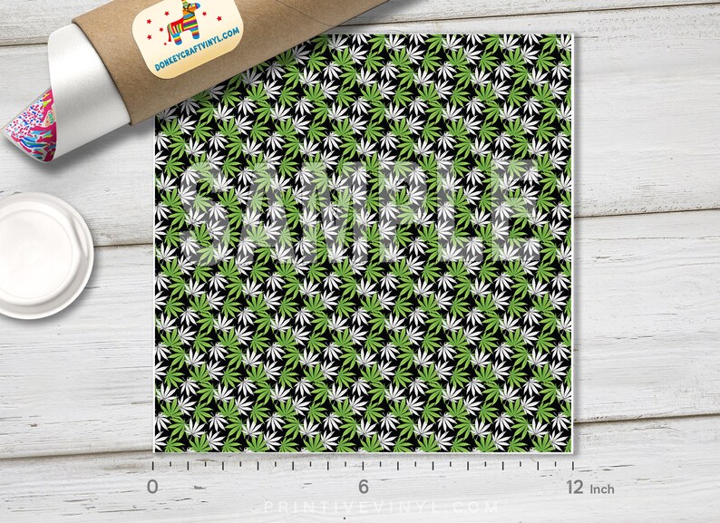 Marijuana Cannabis Weed Leaves Pattern HTV Iron on Vinyl Etsy