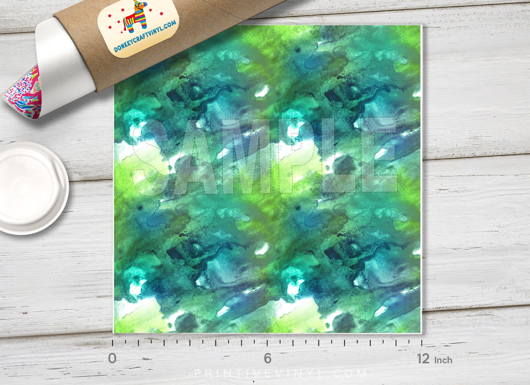Abstract Pattern Htv Green Abstract Watercolor Ombre Printed HTV, Pattern Vinyl, Pattern HTV ...