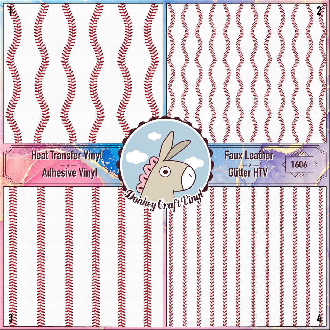 Baseball Threads Pattern Printed HTV, Pattern Glitter HTV, Iron on Heat ...