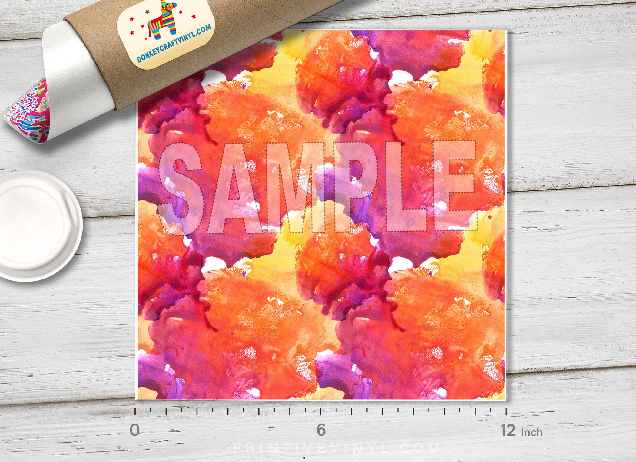 Abstract Watercolor Hand Painting Printed HTV, Pattern Vinyl, Iron on ...