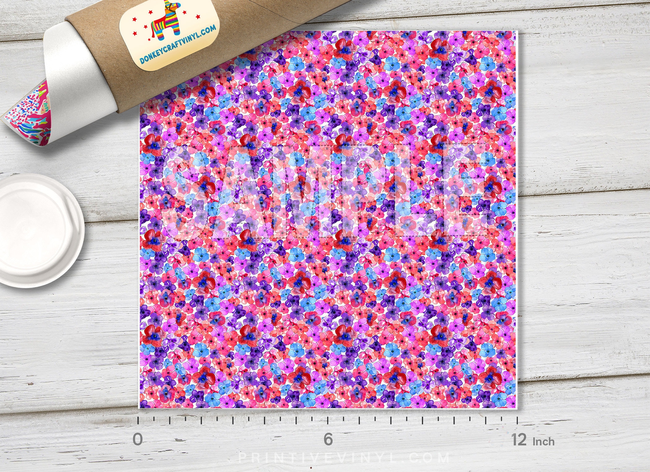 Watercolor Flower Printed HTV Pattern Vinyl Patterned HTV - Etsy