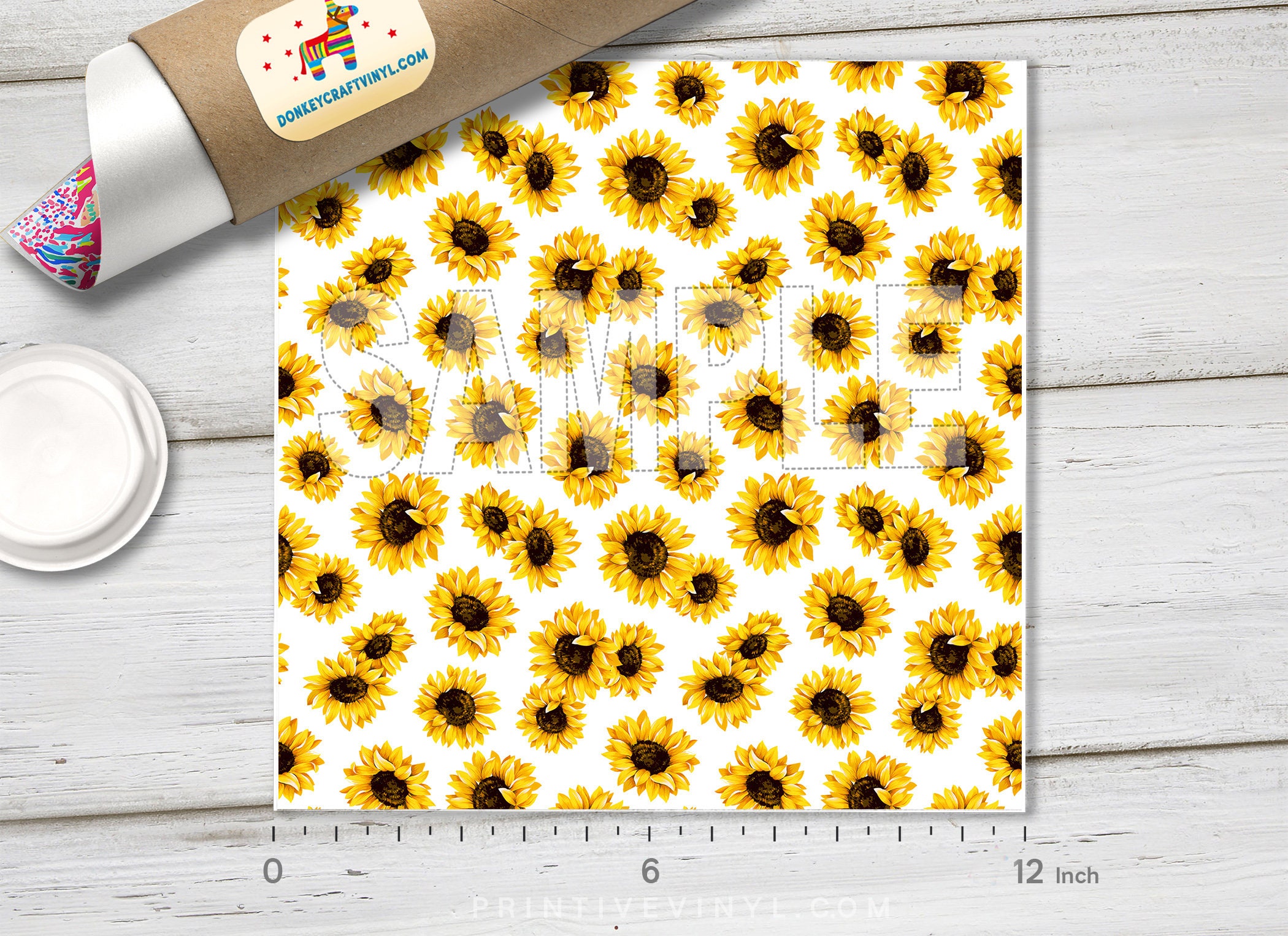 Sunflowers Printed HTV, Pattern Vinyl, Patterned HTV, Faux Leather ...
