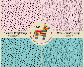 Modern Polka dots Printed HTV, Pattern Vinyl, Patterned Vinyl, Iron on Vinyl, Puff Heat transfer Vinyl,  Adhesive Craft Vinyl- 1141