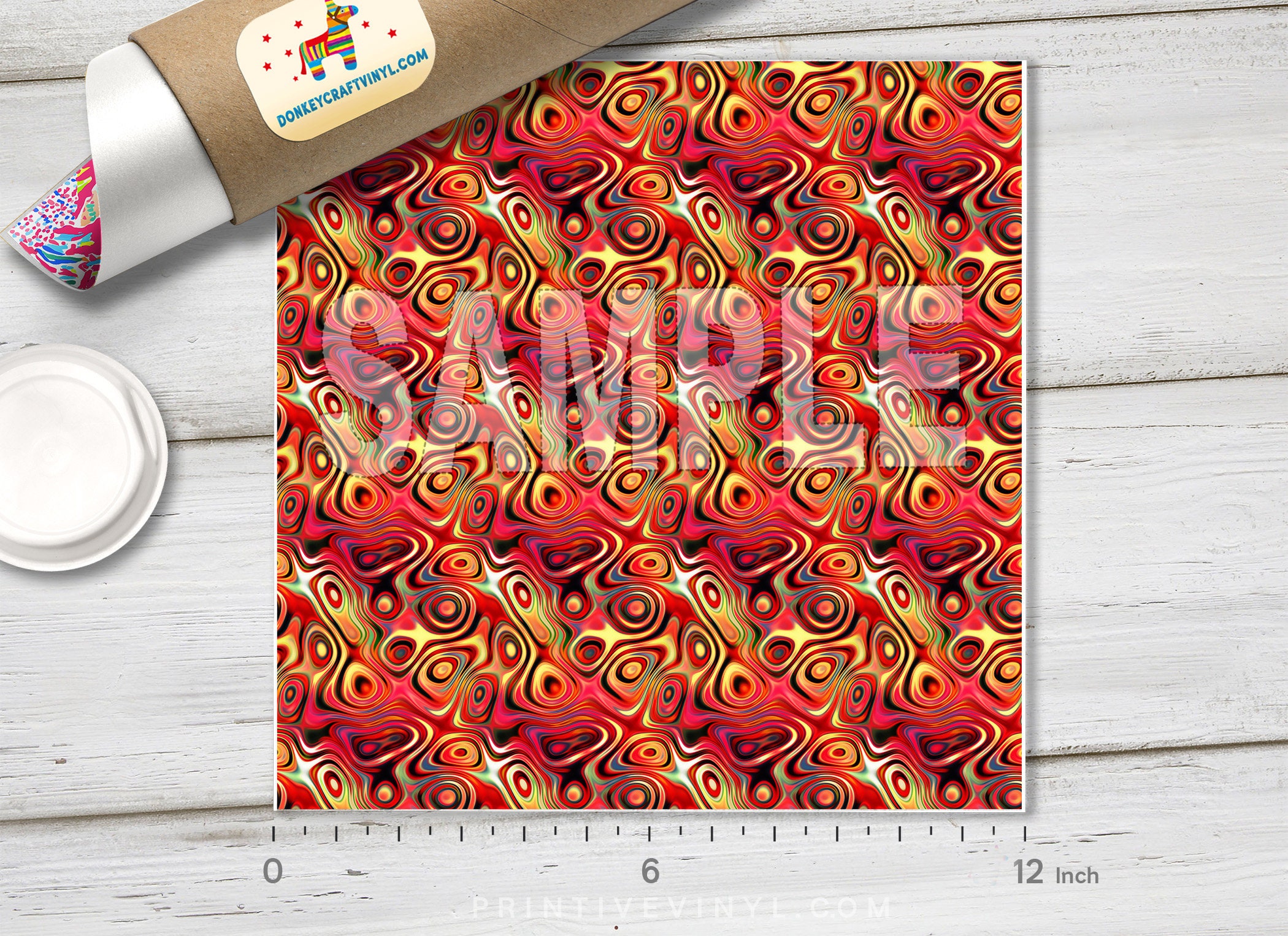Abstract Psychedelic Printed HTV Pattern Vinyl Patterned | Etsy