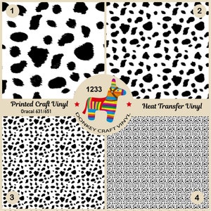Patterned Vinyl | Dalmatian Printed HTV, Animal Print, Adhesive Craft Vinyl,  Patterned Puff Heat transfer Vinyl, Glitter Vinyl- 1233