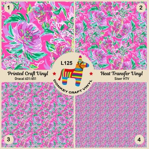 Floral Printed Vinyl, Glitter HTV, Patterned Iron on Vinyl, Faux leather, Puff Heat transfer Vinyl,  Adhesive Vinyl L125