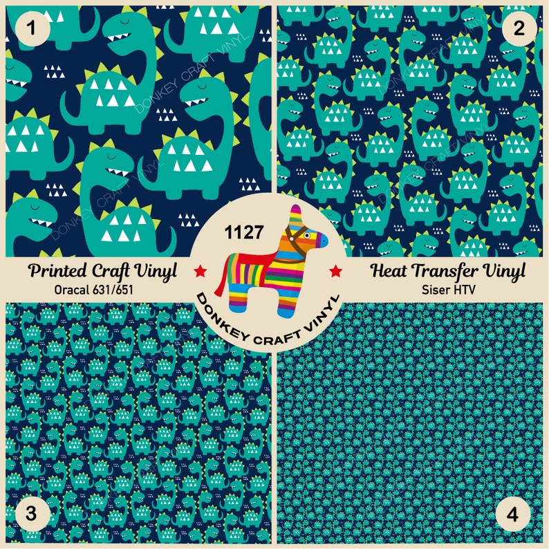 Kids Dinosaurs Pattern Printed HTV,Pattern Vinyl Pattern HTV Patterned Vinyl Siser Heat Transfer Vinyl Oracal Adhesive Craft Vinyl-1127