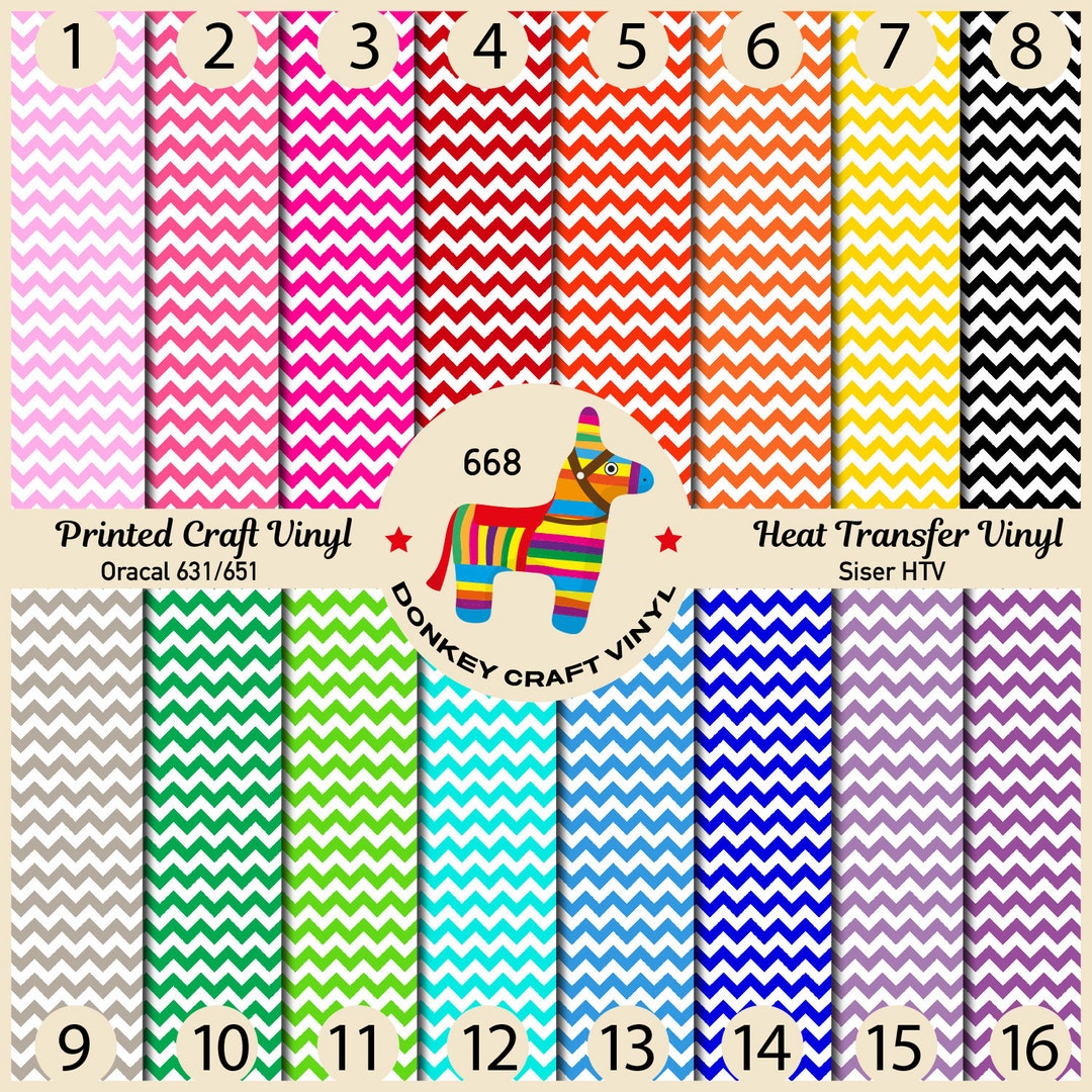 Colored Chevron Printed HTV, Pattern Vinyl, Patterned Vinyl, Pattern ...