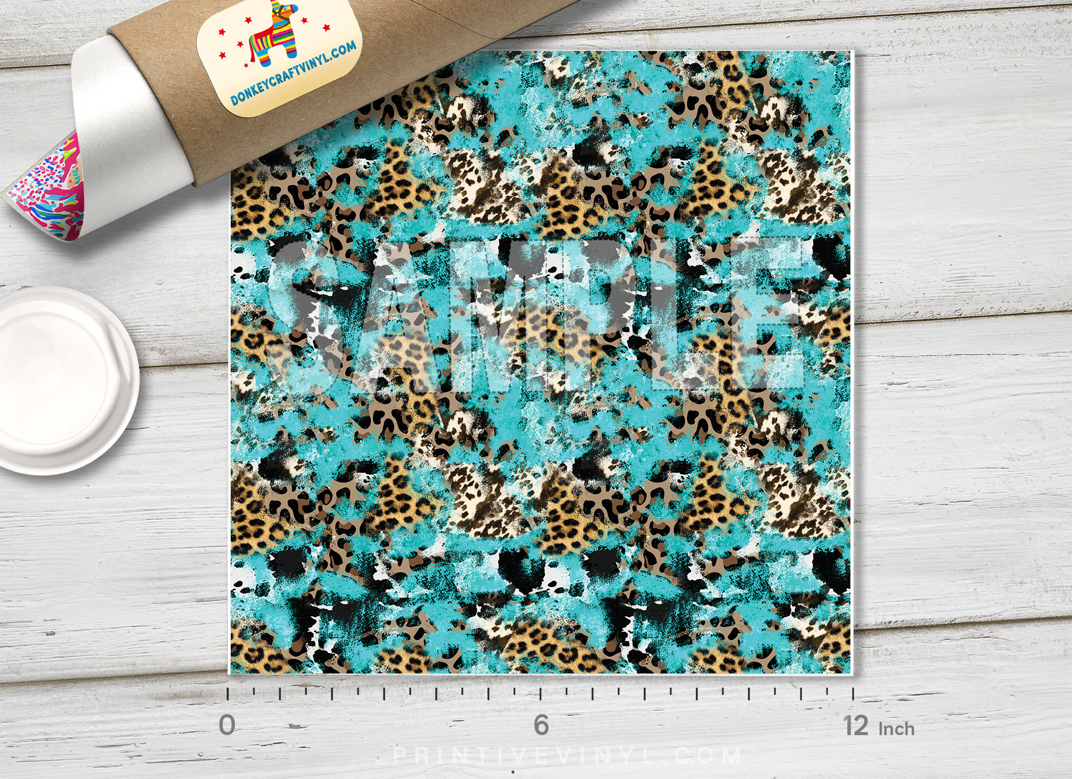 Turquoise Leopard, Cowhide Pattern Printed HTV, Pattern Glitter HTV ...