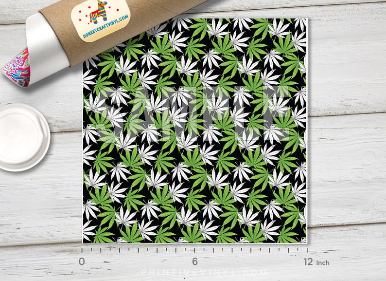 Marijuana Cannabis Weed Leaves Pattern HTV Iron on Vinyl Etsy