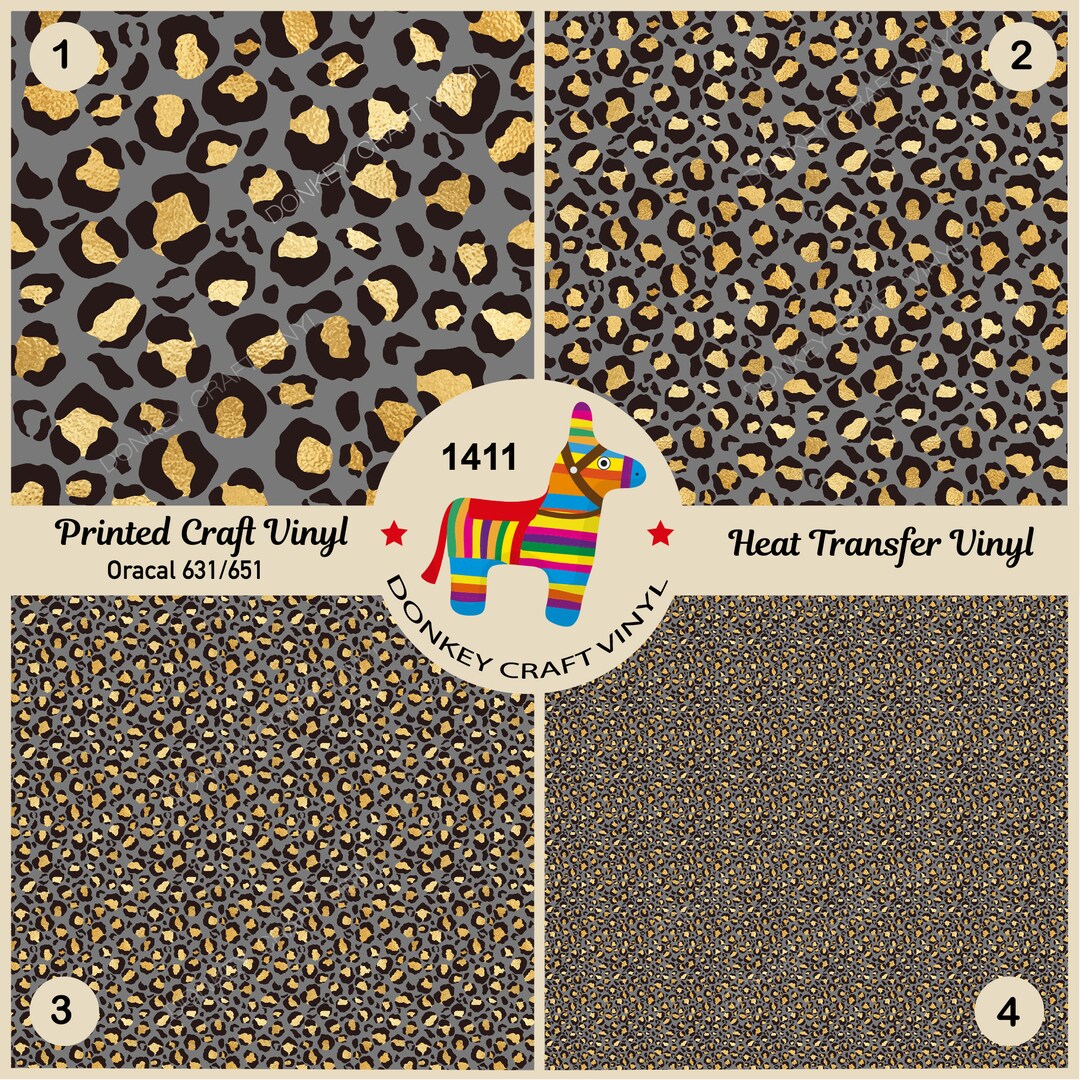 Leopard Color Htv Gold Gray Leopard Patterned HTV, Glitter HTV, Iron on Vinyl, Faux ...